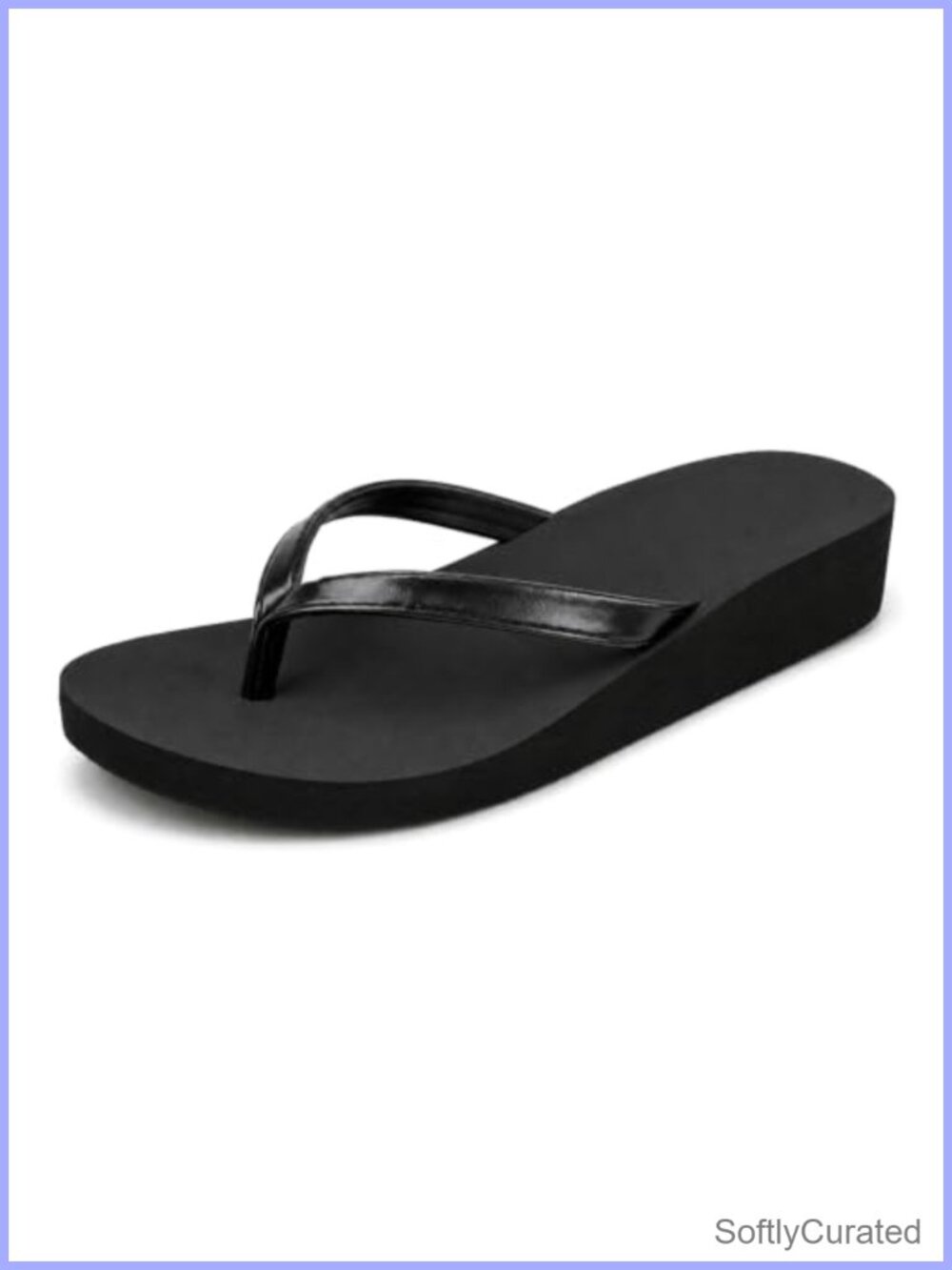Women's Low Wedge Flip Flops Lightweight Platform Thong Sandals
